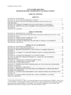 BUSINESS INCOME AND RECEIPTS TAX REGULATIONS1