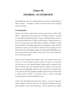 TOURISM - AN OVERVIEW - Shodhganga