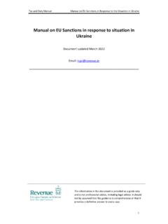 Manual on EU Sanctions in Response to the Situation in ...
