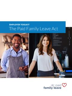 EMPLOYER TOOLKIT The Paid Family Leave Act