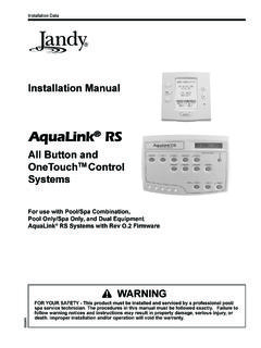 Installation Manual All Button and OneTouchTM Control