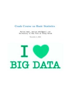 Crash Course on Basic Statistics - CBMM