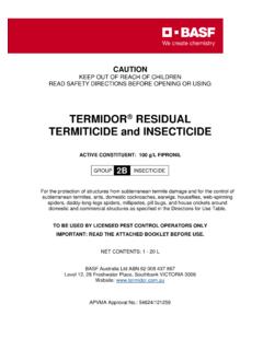TERMIDOR RESIDUAL TERMITICIDE and INSECTICIDE - BASF