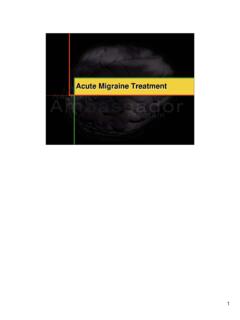 Acute Migraine Treatment - American Headache Society
