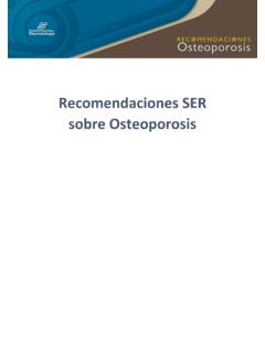 Recomendaciones SER sobre Osteoporosis