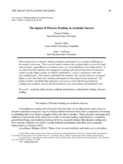 The impact of Pleasure Reading on Academic Success