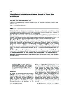 Nipple/Breast Stimulation and Sexual Arousal in Young Men ...