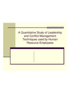 A Quantitative Study of Leadership and Conflict Management ...