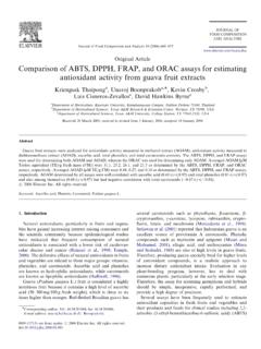 Original Article Comparison of ABTS, DPPH, FRAP, and ORAC ...