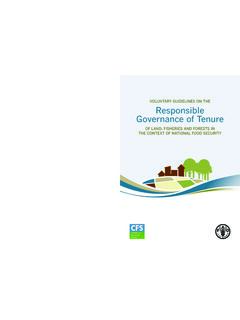 of Tenure Governance of Tenure responsible - fao.org