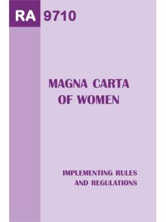 MAGNA CARTA OF WOMEN - Department of Labor …