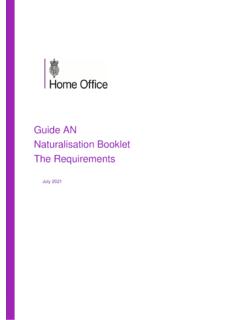 Guide AN: Naturalisation Booklet - the requirements