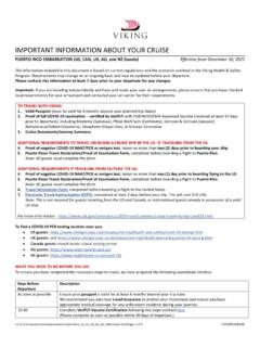 IMPORTANT INFORMATION ABOUT YOUR CRUISE