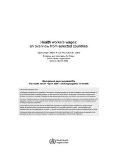 health workers wages - WHO