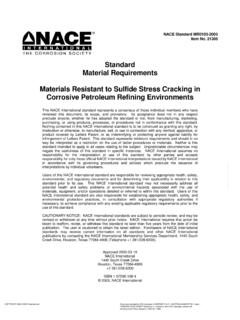 Standard Material Requirements Materials Resistant to ...