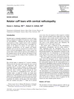 Rotator cuff tears with cervical radiculopathy