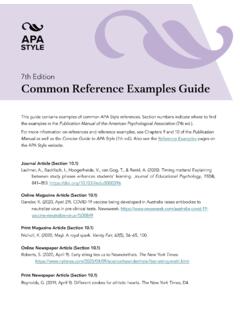 7th edition Common Reference Examples Guide - APA Style