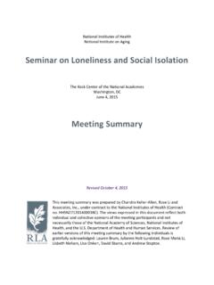 Seminar on Loneliness and Social Isolation