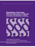 Regulations Governing Special Education Programs