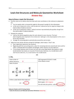 Lewis Dot Structures and Molecule Geometries Worksheet ...
