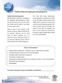 Healthy eating and weight gain during pregnancy