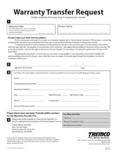Warranty Transfer Request - Tremco Barrier Solutions