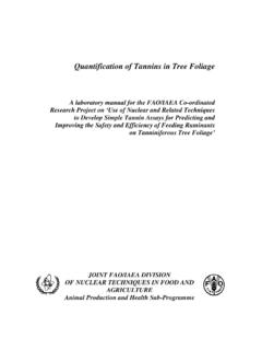 Quantification of Tannins in Tree Foliage - IAEA
