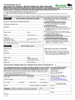 APPLICATION FOR REFUND - MOTOR VEHICLES AND …