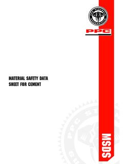 Material Safety Data Sheet for cement