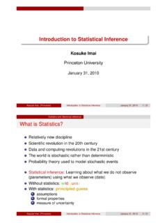 Introduction to Statistical Inference - Harvard University
