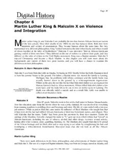 Chapter 6 Martin Luther King &amp; Malcolm X on Violence and …
