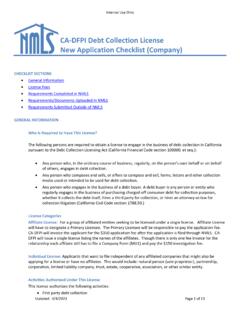 CA-DFPI Debt Collection License New Application Checklist ...