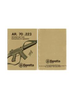 Beretta AR70 cal. 223 - Owner Manual