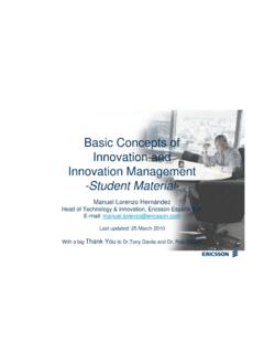 Basic Concepts of Innovation and Innovation Management