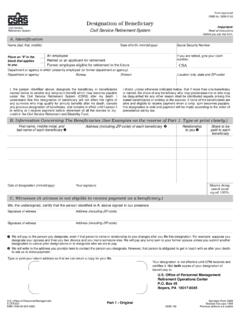 Designation of Beneficiary - United States Office of ...