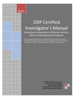 ODP Certified Investigator’s Manual - hcsis.state.pa.us
