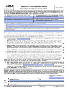 IRS Form 4506-T: Request for Transcript of Tax Return