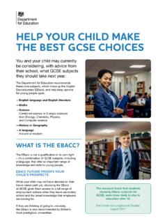 HELP YOUR CHILD MAKE THE BEST GCSE CHOICES