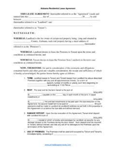 Alabama Residential Lease Agreement - Printable Agreements