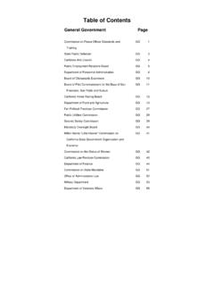 Table of Contents - California Department of Finance