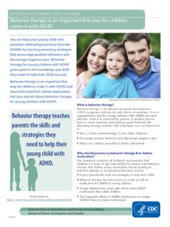 ADHD Behavior Therapy Overview - Centers for Disease ...
