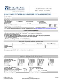 Application - Health and Fitness Club Application and Risk ...