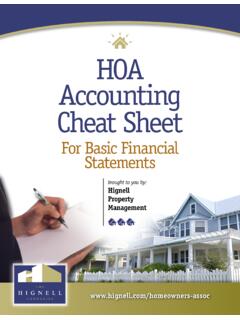 HOA Accounting Cheat Sheet - hignell