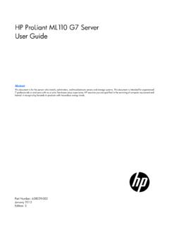 HP ProLiant ML110 G7 Server User Guide
