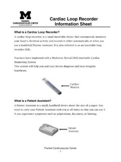 Cardiac Loop Recorder Information Sheet