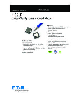 Low profile, high current power inductors - Cooper Industries