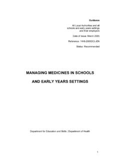 DFE Managing Medication in School and Early Years Settings