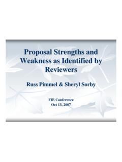 Proposal Strengths and Weakness - NSF