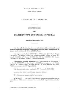 D&#201;LIBERATIONS DU CONSEIL MUNICIPAL - vauxbuin.fr