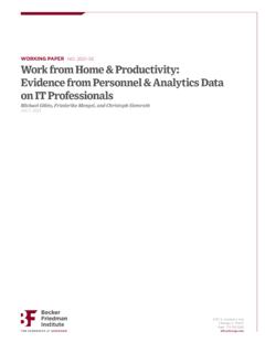 WORKING PAPER Work from Home &amp; Productivity: Evidence …